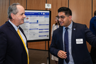 Postdoctoral Scholar Shayan Mohammadmoradi discusses platelet involvement in aortopathies with NIGMS Director Jon Lorsch.