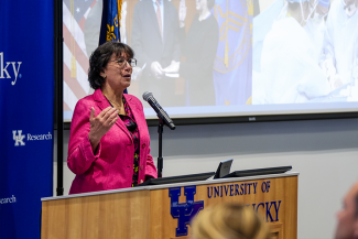 NIH Director Monica Bertagnolli presents “Improving Health Through Biomedical Research: Guiding Principles and an Orientation to NIH.”