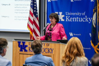 NIH Director Monica Bertagnolli presents “Improving Health Through Biomedical Research: Guiding Principles and an Orientation to NIH.”