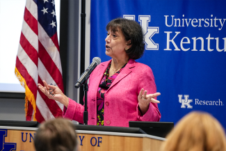 NIH Director Monica Bertagnolli presents “Improving Health Through Biomedical Research: Guiding Principles and an Orientation to NIH.”