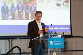 Jason Dovel (trumpet, Associate Professor) presents about the UK Faculty Brass Quintet. 