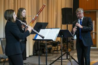 ToniMarie Marchioni, Allison Nicotera and Scott Wright perform as the Maribo Trio, School of Music, College of Fine Arts.