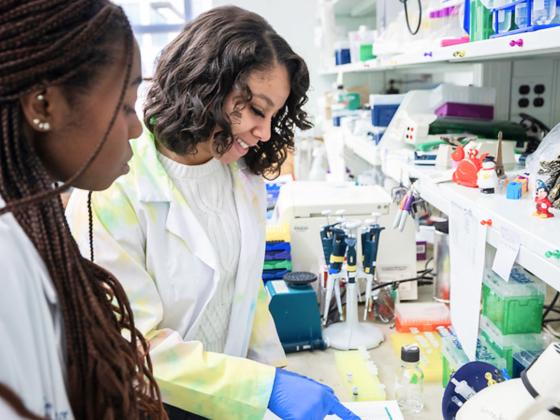 Two researchers in a lab.